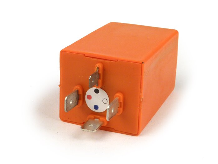 Knipperlichtrelais -PIAGGIO 4-pins- 12V- Vespa 50 automatic (V5P2T), PK50 S automatic (VA51T), PK80 S automatic (VA81T), PK50 S (V5X2T), PK80 S (V8X5T), PK50 S Lusso (V5X2T), PK50 XL automatic (VA51T)