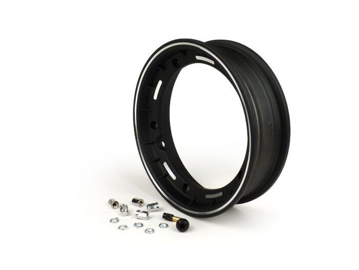 Cerchio -FA ITALIA tubeless 2.50-10 pollici in alluminio- Vespa (tipo Cosa / SKR) - nero