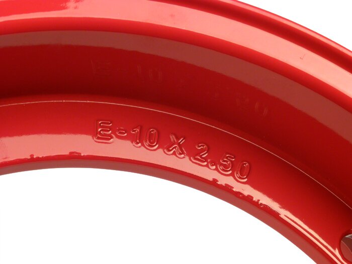 Wheel rim -FA ITALIA Sport tubeless 2.50-10 inch, aluminium-  Vespa (Cosa/SKR type) - red
