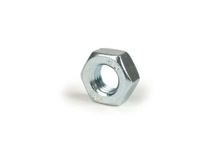 Écrou -DIN 934- M10 x 1,5 (pour boulon fixation moteur Vespa V50, V90, SS50, SS90, PV125, ET3, PK S, PK XL, pour amortisseur/moteur Vespa PX80, PX125, PX150, PX200 (1984-), T5 125cc, Cosa, PK S, PK XL)