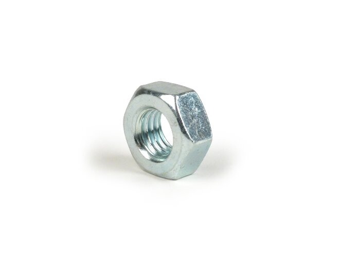 Écrou -DIN 934- M10 x 1,5 (pour boulon fixation moteur Vespa V50, V90, SS50, SS90, PV125, ET3, PK S, PK XL, pour amortisseur/moteur Vespa PX80, PX125, PX150, PX200 (1984-), T5 125cc, Cosa, PK S, PK XL)