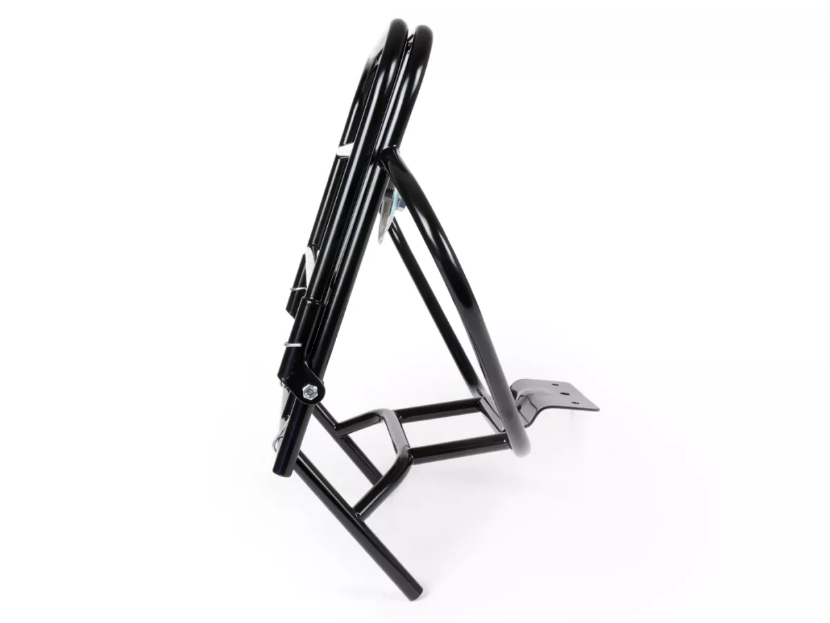 Portaequipajes trasero plegable + soporte rueda de repuesto -AMS CUPPINI- Vespa V50 9 pulgadas - 50 S(V5A1T, 1964), 50 L (V5A1T), 50 Special (V5A2T), 50N (V5A1T), V90 (V9A1T) - negro