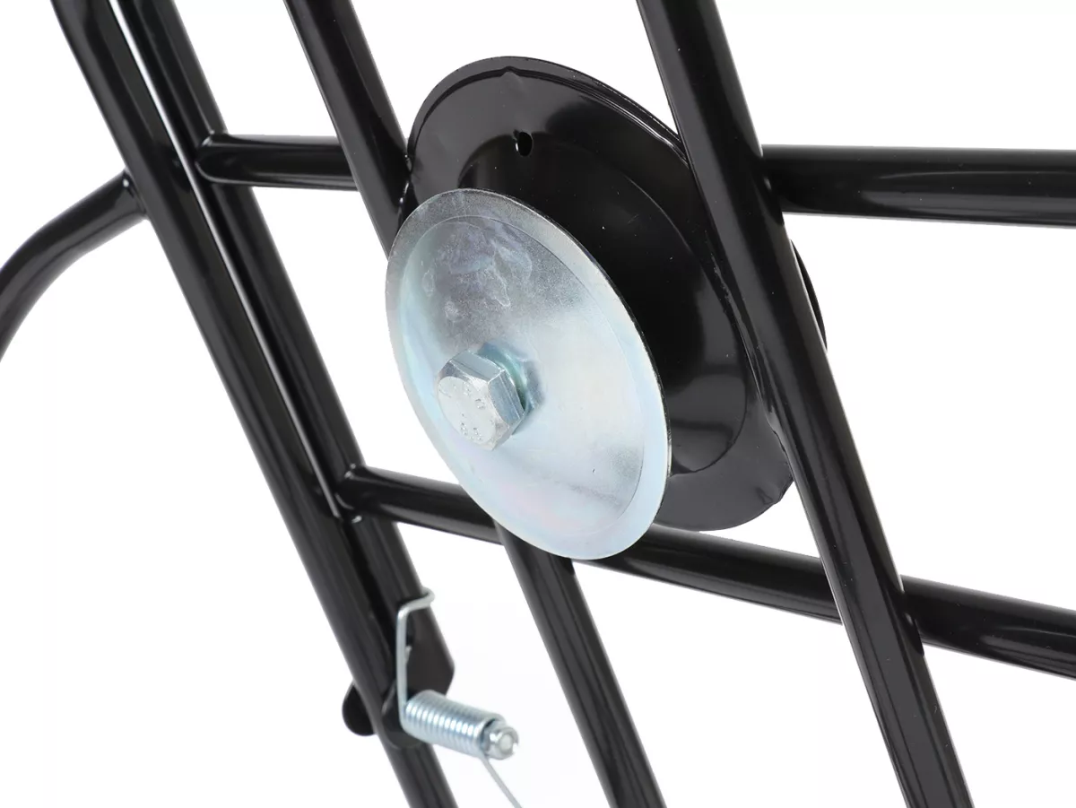 Portaequipajes trasero plegable + soporte rueda de repuesto -AMS CUPPINI- Vespa V50 9 pulgadas - 50 S(V5A1T, 1964), 50 L (V5A1T), 50 Special (V5A2T), 50N (V5A1T), V90 (V9A1T) - negro