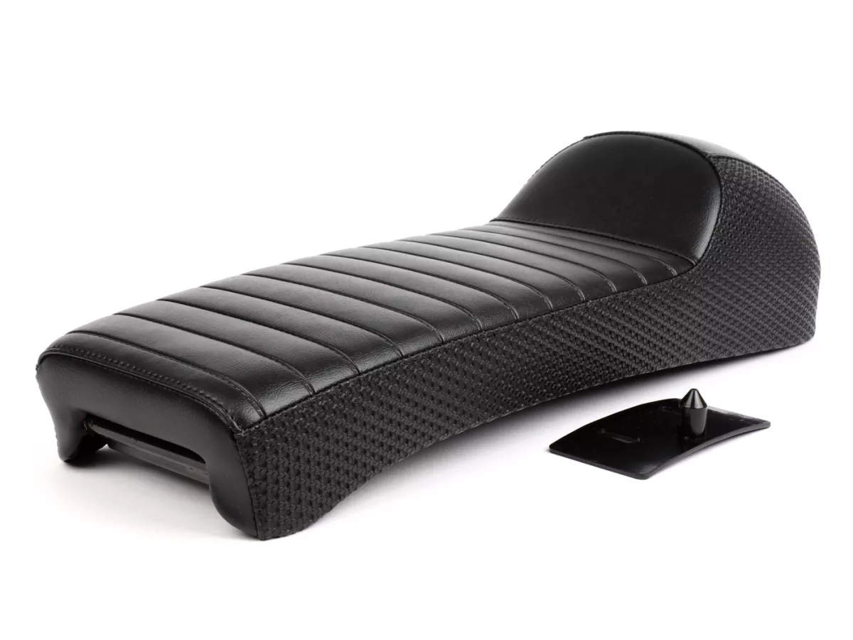 Seat -SELLERIA TREZZI- Lambretta series 1 -3 black - waffle sides