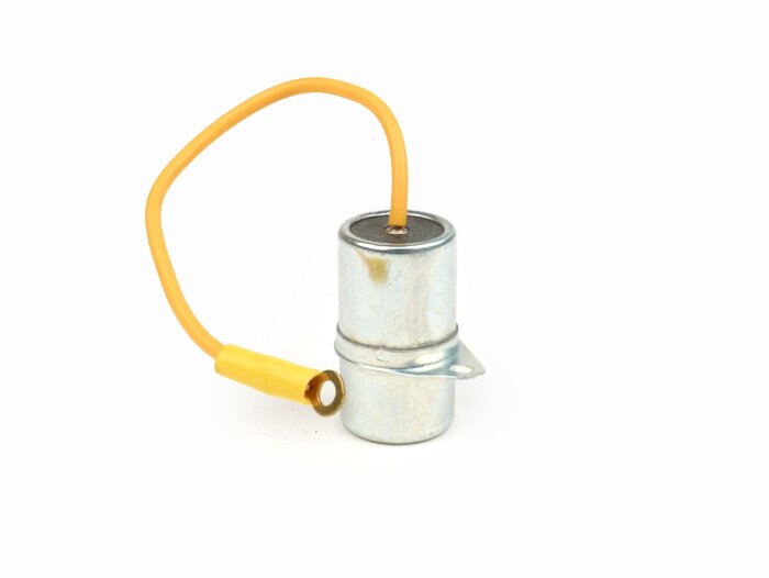 Condensador -PIAGGIO, Ø=20mm, h=34,7mm, µF 0,34, 1-hilo- Vespa Wideframe VM, VN, VL, GS 150 / GS3 (VS1T a VS5T)