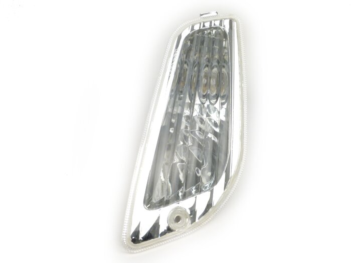 Indicator -PIAGGIO Triom- Vespa LX, LXV, S - colourless - smooth lens - front lhs