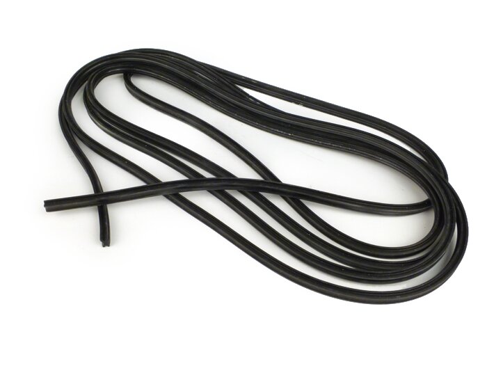 Floor board rubber -OEM QUALITY, w=10mm for double-C-shape stripe- Vespa 125 VNA1T-2T, VNB1T-2T - 4200mm