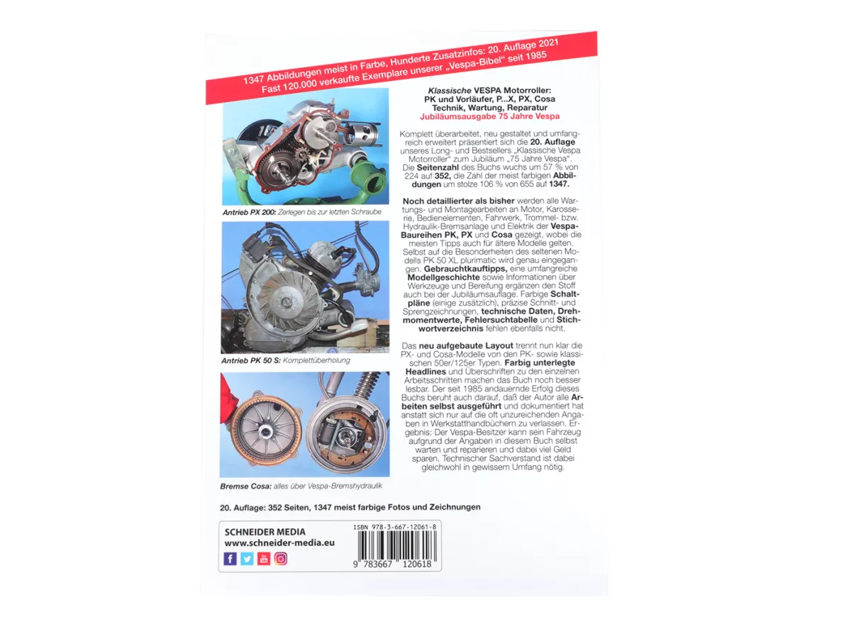 Book Repair Manual -STX Classic Vespa Scooters- Vespa PX, PK and Cosa from 1970 - 15th Edition - german language
