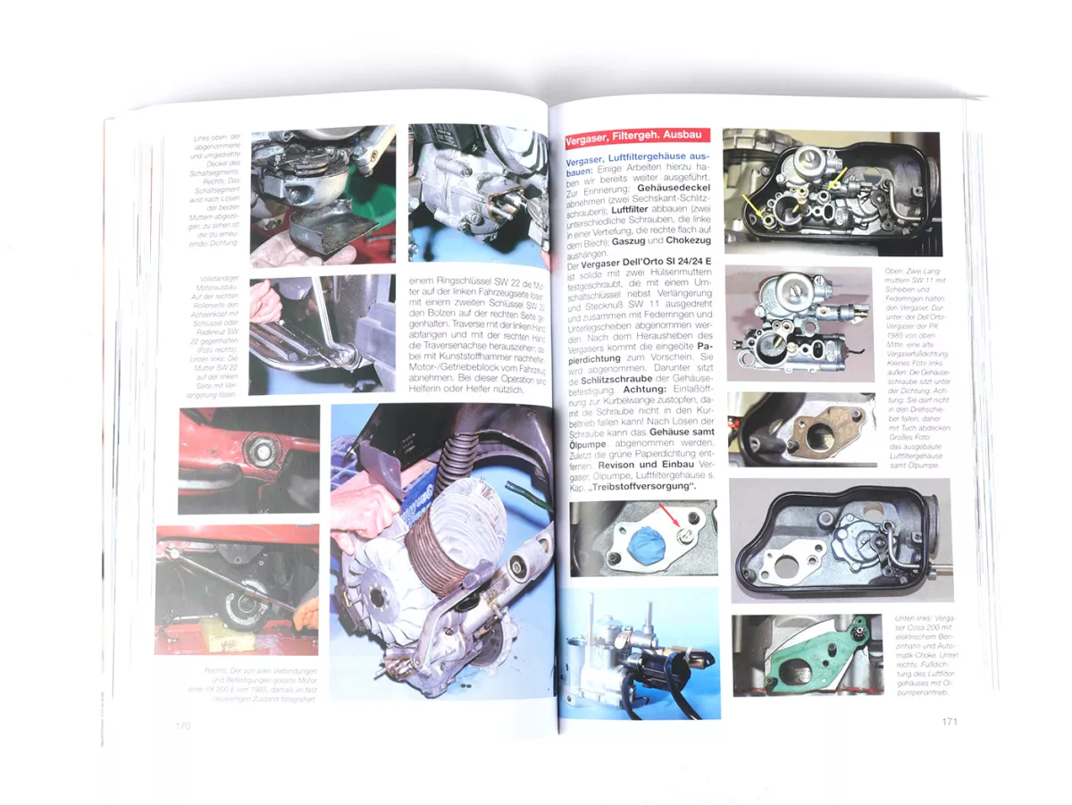 Book Repair Manual -STX Classic Vespa Scooters- Vespa PX, PK and Cosa from 1970 - 15th Edition - german language