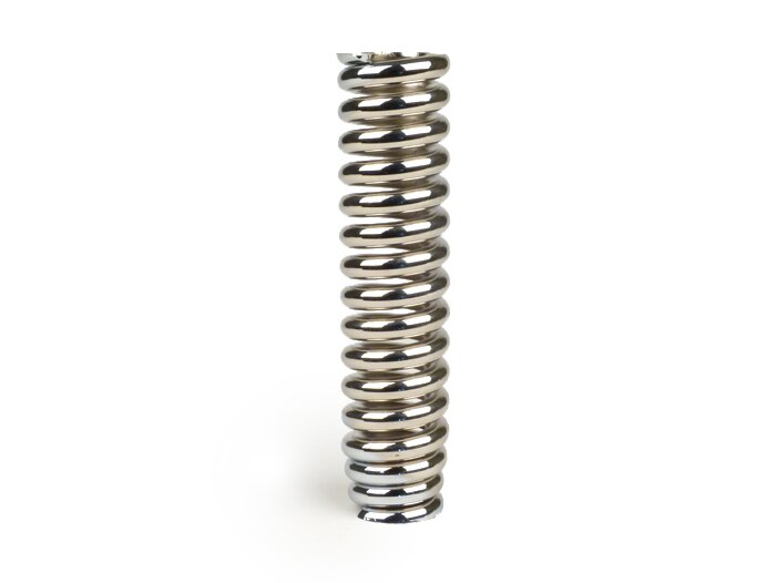 Shock absorber spring front -ROLLERLADEN l=145mm, 25% harder (wire Ø8mm)- Vespa Wideframe (Models without front shock absorbers) V1-15, Hoffmann HA 1949-1951 (-26959) - chrome