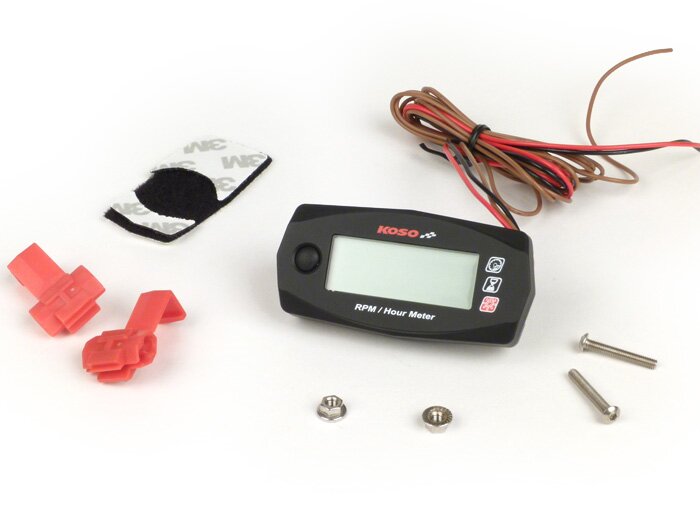 Tachometer & hour meter -KOSO Mini Style- universal (69.8mmx34.4mmx17.2mm)