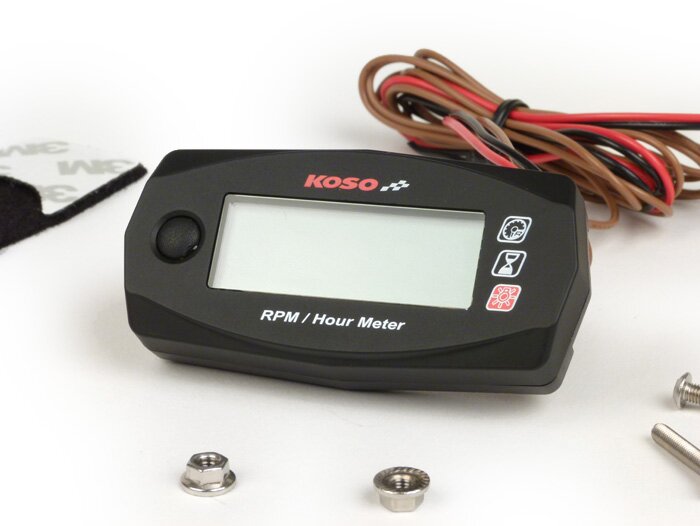Tachometer & hour meter -KOSO Mini Style- universal (69.8mmx34.4mmx17.2mm)