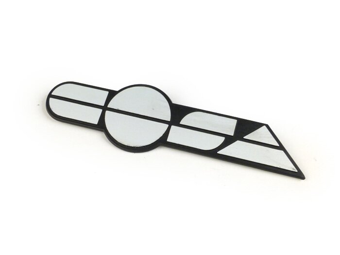 Badge side panel -VESPA- Cosa- Vespa Cosa 125 (VNR1T, VNR2T), Cosa 150 (VLR1T), Cosa 200 (VSR1T)