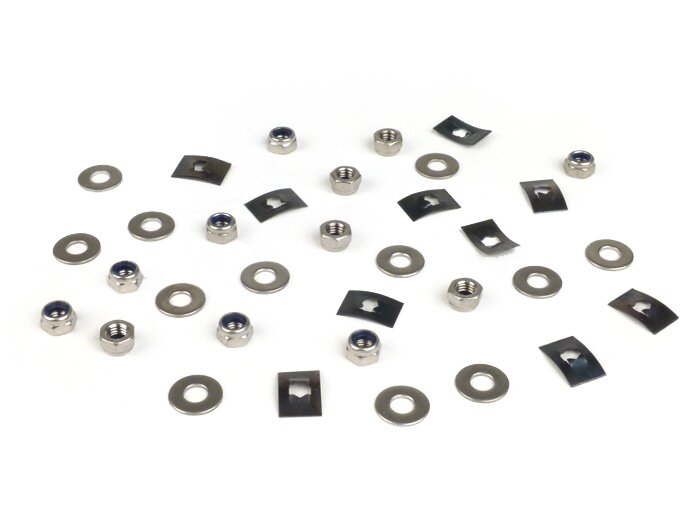Rear footboard strip fastener kit -MB DEVELOPMENTS stainless steel- Lambretta LI (series 3), LIS, SX, TV (series 3), GP, DL