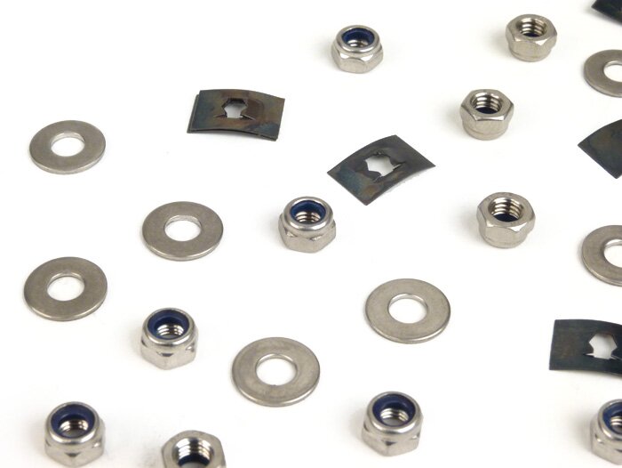 Rear footboard strip fastener kit -MB DEVELOPMENTS stainless steel- Lambretta LI (series 3), LIS, SX, TV (series 3), GP, DL