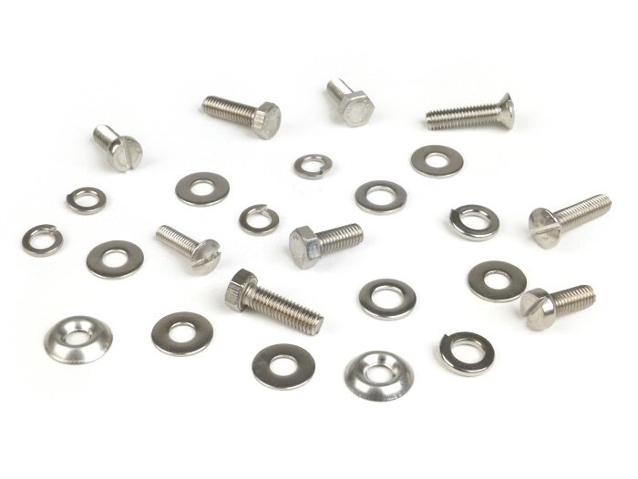 Kit vis pour descente de klaxon -MB DEVELOPMENTS inox- Lambretta LI (série 1, série 2), TV (série 1, série 2)