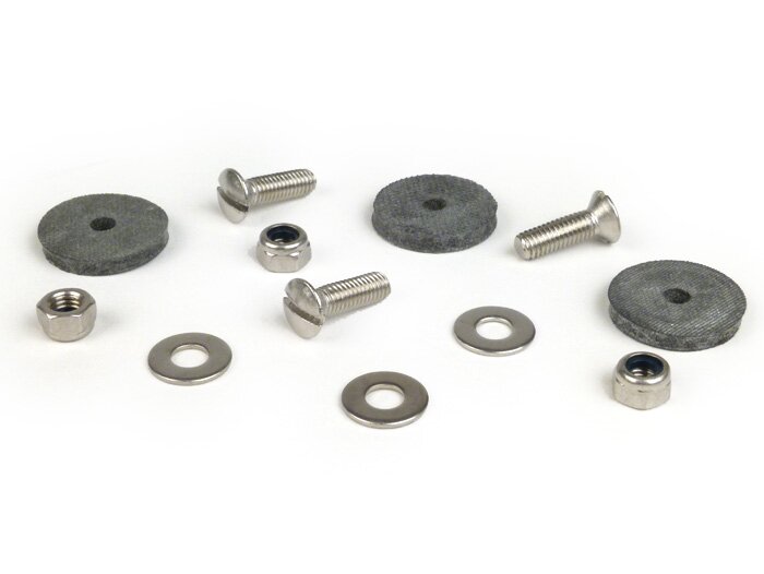 Juego de tornillos para soporte de matrícula -MB DEVELOPMENTS acero inoxidable- Lambretta LI (series 1-2), TV (series 1-2)