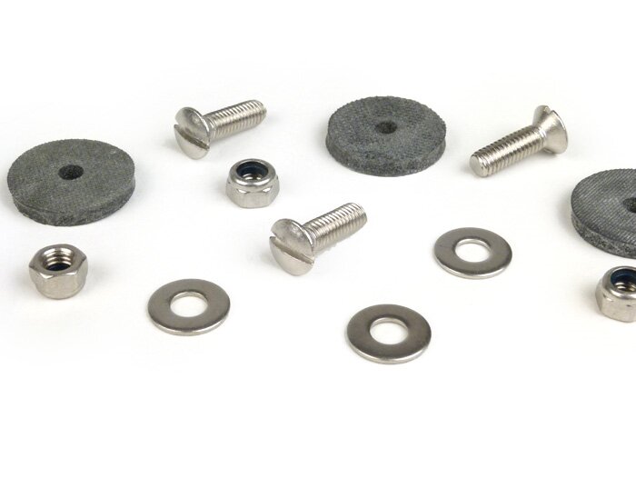 Juego de tornillos para soporte de matrícula -MB DEVELOPMENTS acero inoxidable- Lambretta LI (series 1-2), TV (series 1-2)