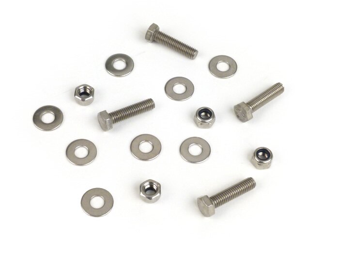Center stand fastener kit -MB DEVELOPMENTS stainless steel- Lambretta LI (Series 1-2, till 09.1959), TV (Series 2, till 09.1959)