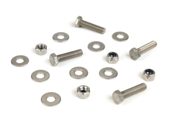 Center stand fastener kit -MB DEVELOPMENTS stainless steel- Lambretta LI (Series 1-2, till 09.1959), TV (Series 2, till 09.1959)