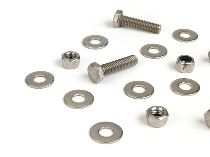 Center stand fastener kit -MB DEVELOPMENTS stainless steel- Lambretta LI (Series 1-2, till 09.1959), TV (Series 2, till 09.1959)