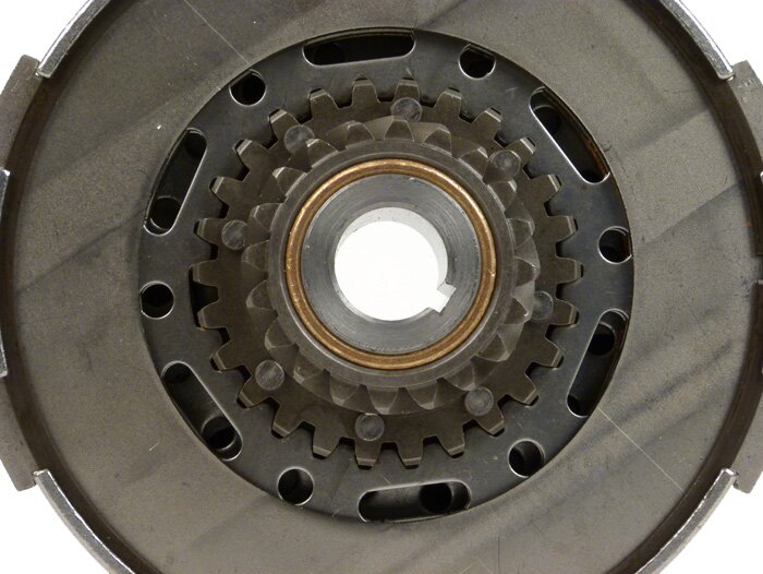 Clutch -VESPA type 7 springs (Ø=115mm)- for genuine primary gear (helical teeth) 67/68 tooth- 4 friction plates - 20 tooth