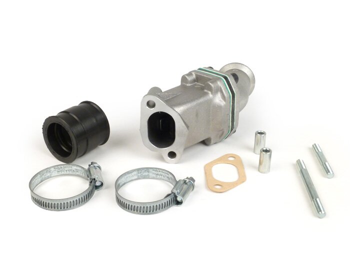 Pipe d’admission - pour clapet -POLINI clapet 2 trous- Vespa V50, PV125 - Ø connexion=30mm (Polini CP 24)