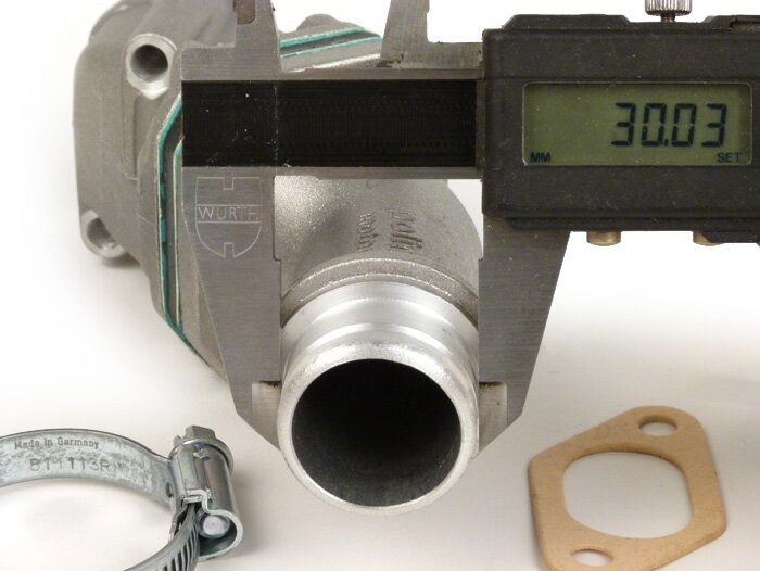 Pipe d’admission - pour clapet -POLINI clapet 2 trous- Vespa V50, PV125 - Ø connexion=30mm (Polini CP 24)