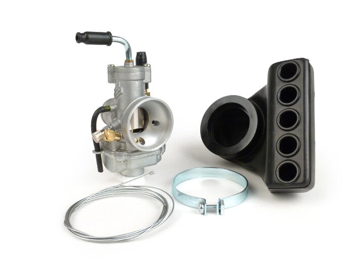 Carburateur -POLINI- CP 24mm AW=Ø28,5mm - incl. Polini Airbox - Vespa Smallframe PV125, ET3