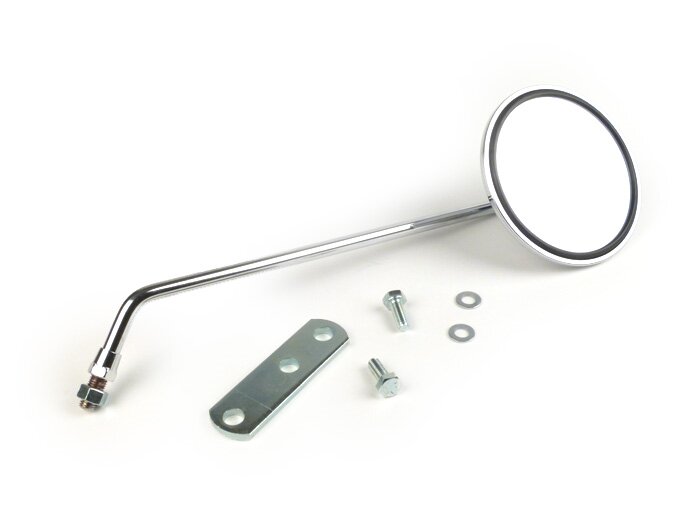 Mirror -VICMA chrome, round, with E-mark- all classic Vespa models - support for handlebar incl. - right hand side