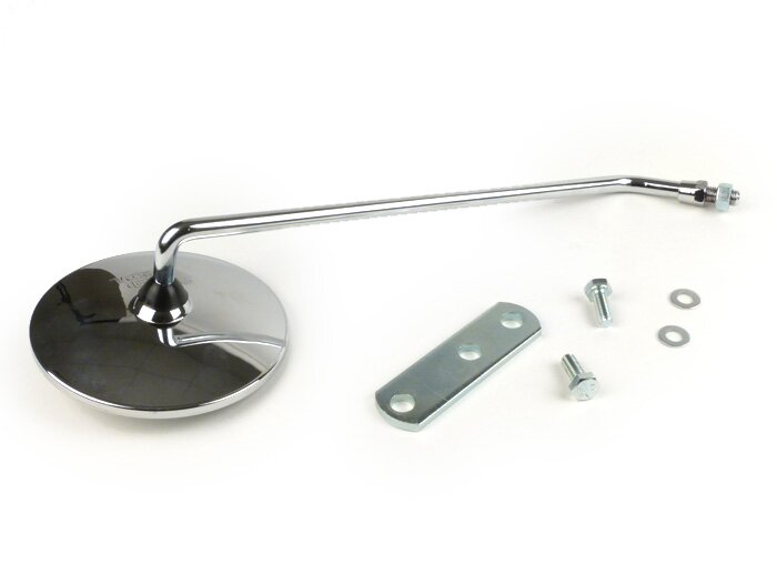 Mirror -VICMA chrome, round, with E-mark- all classic Vespa models - support for handlebar incl. - right hand side