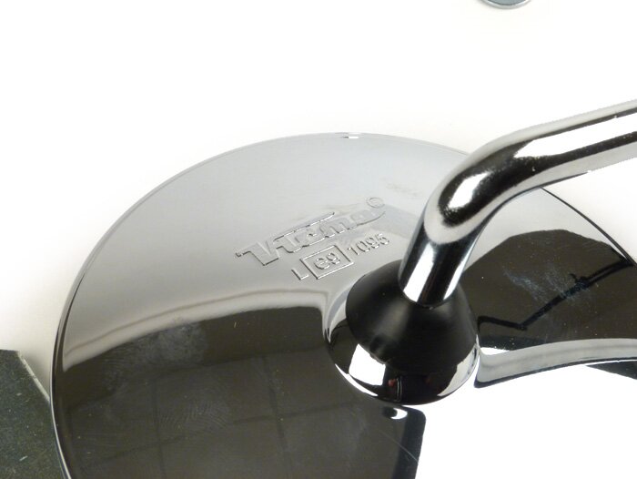 Mirror -VICMA chrome, round, with E-mark- all classic Vespa models - support for handlebar incl. - right hand side