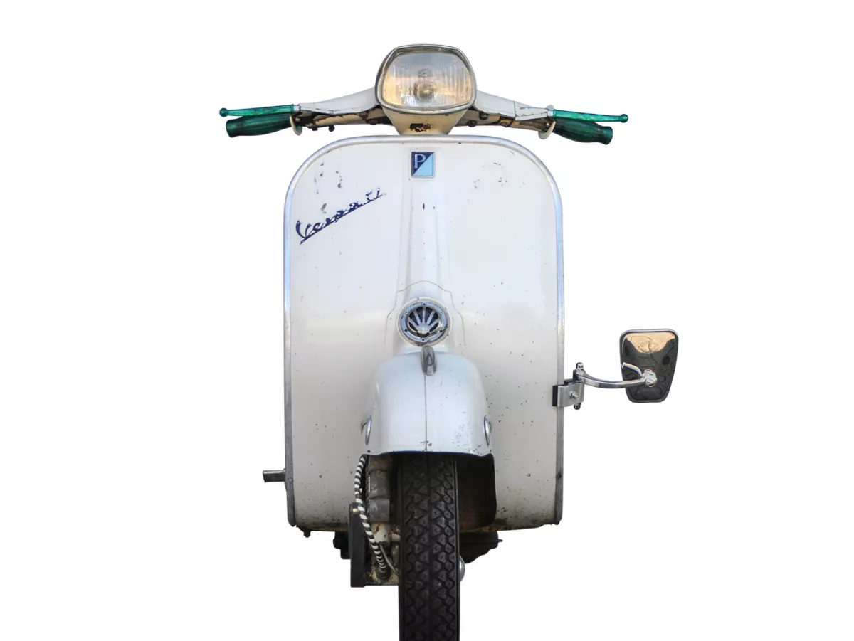 Mirror -STADIUM leg shield clamp mirror - Vespa/Lambretta classic - stainless steel/aluminium, rectangular - left