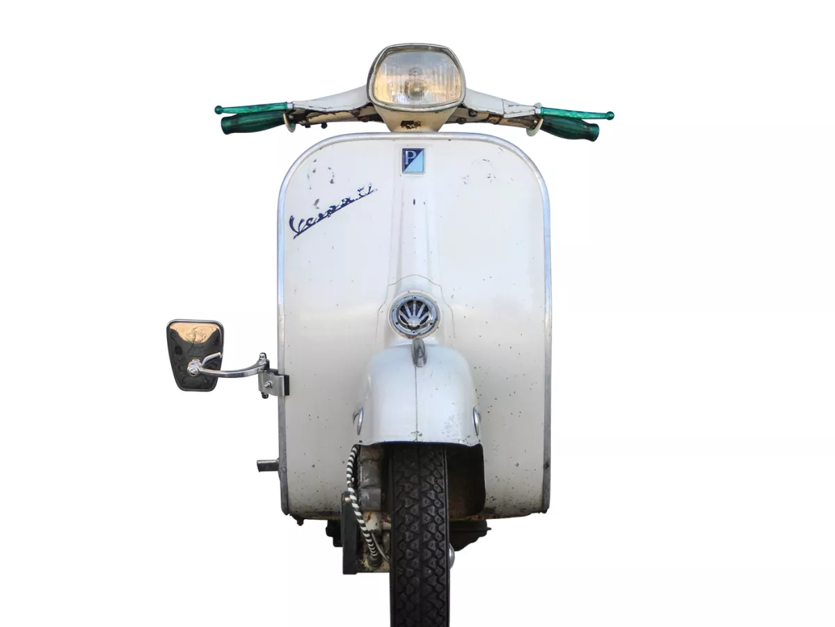 Spiegel -STADIUM beenschildklemspiegel- Vespa/Lambretta classic - roestvrij staal/aluminium, rechthoekig - rechts