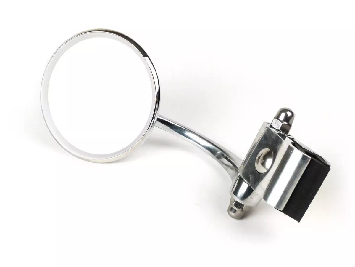 Mirror -STADIUM leg shield clamp mirror - Vespa/Lambretta classic - stainless steel/aluminium, round - right