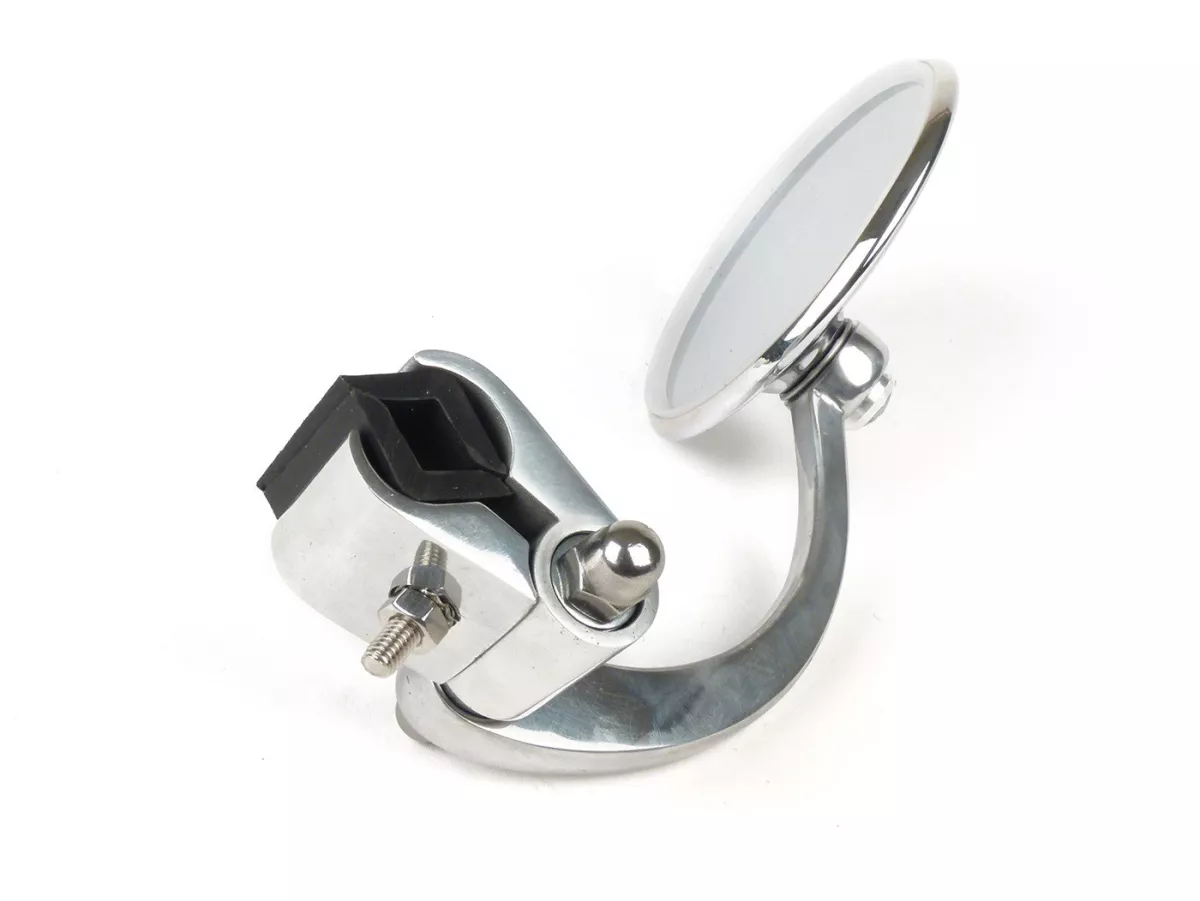 Mirror -STADIUM leg shield clamp mirror - Vespa/Lambretta classic - stainless steel/aluminium, round - right