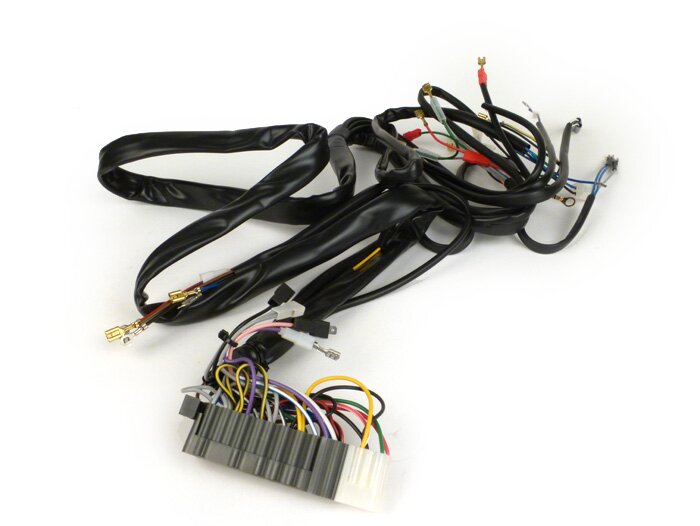 Juego de cables -GRABOR- Vespa T5 125cc Elestart, PX Lusso Elestart 1984-1997, con batería, placa base de encendido con 5 cables