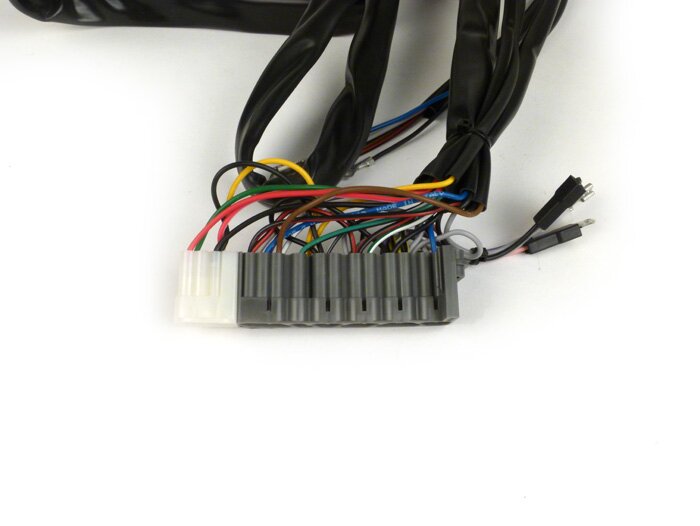 Juego de cables -GRABOR- Vespa T5 125cc Elestart, PX Lusso Elestart 1984-1997, con batería, placa base de encendido con 5 cables