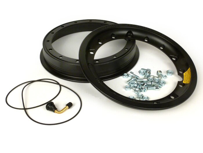 Roda -PINASCO, V2.0, tubeless 2.10-10 inci aluminium, split- Vespa (tipe PX) - Vespa Smallframe V50, 50N, Special, PV, ET3, PK50-125 (S/XL/XL2), Largeframe PX, T5, Sprint, Rally, GT/GTR, LML Star, Deluxe - hitam