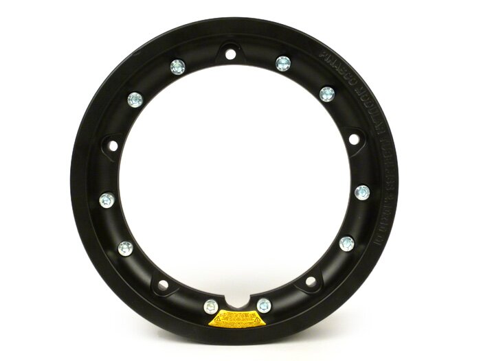 Roda -PINASCO, V2.0, tubeless 2.10-10 inci aluminium, split- Vespa (tipe PX) - Vespa Smallframe V50, 50N, Special, PV, ET3, PK50-125 (S/XL/XL2), Largeframe PX, T5, Sprint, Rally, GT/GTR, LML Star, Deluxe - hitam