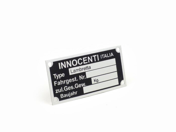 Papan nama -JOCKEYS- Lambretta Innocenti Italia (55x27x0,5mm)