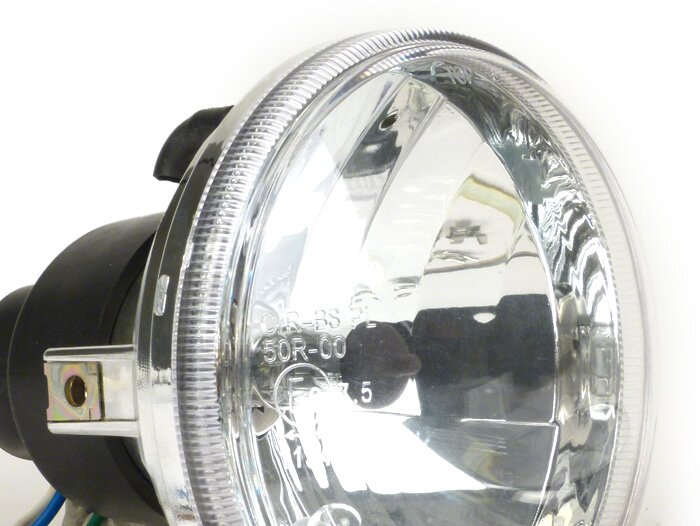 Juego de faros cristal transparente -JOCKEYS 12V 35/35W HS1 (H4)- Lambretta LI (Serie 1), TV (Serie 1)