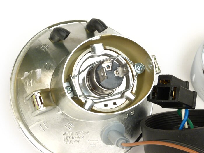 Juego de faros cristal transparente -JOCKEYS 12V 35/35W HS1 (H4)- Lambretta LI (Serie 1), TV (Serie 1)