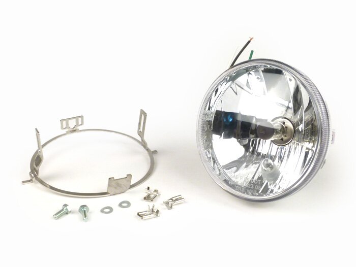 Juego de faros cristal transparente -JOCKEYS 12V 35/35W HS1 (H4)- Lambretta LIS, SX, TV (Serie 3)