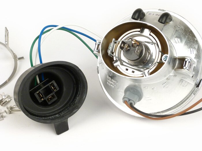 Juego de faros cristal transparente -JOCKEYS 12V 35/35W HS1 (H4)- Lambretta LIS, SX, TV (Serie 3)