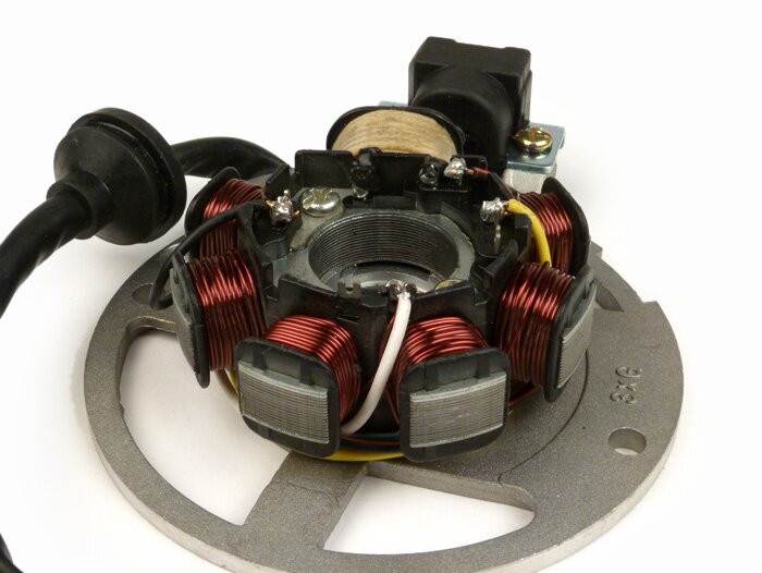 Ignition -OEM QUALITY stator- CPI 50 cc (Euro 2, 6 wire) - 3rd version (3x single plug, 1x multiplug)