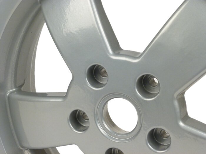 Cerchio -PIAGGIO GTS125-300 - argento, (3.00x12) - 5 raggi - adatto per Vespa GT, GTL, GTS, GTV 125-300cc - anteriore (tutti gli anni) e posteriore (2014-2016)