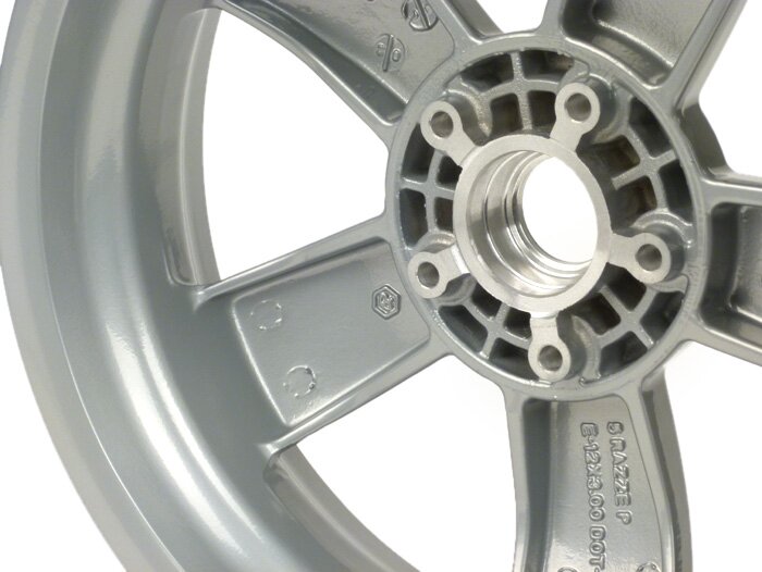 Cerchio -PIAGGIO GTS125-300 - argento, (3.00x12) - 5 raggi - adatto per Vespa GT, GTL, GTS, GTV 125-300cc - anteriore (tutti gli anni) e posteriore (2014-2016)
