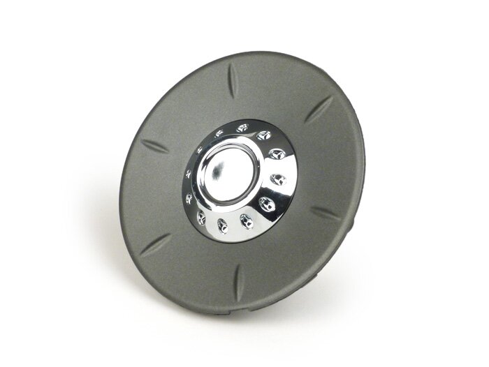 Afdekkap wielmoer / remtrommel Ø=106mm -PIAGGIO- Vespa 946 - voor - zilvergrijs mat