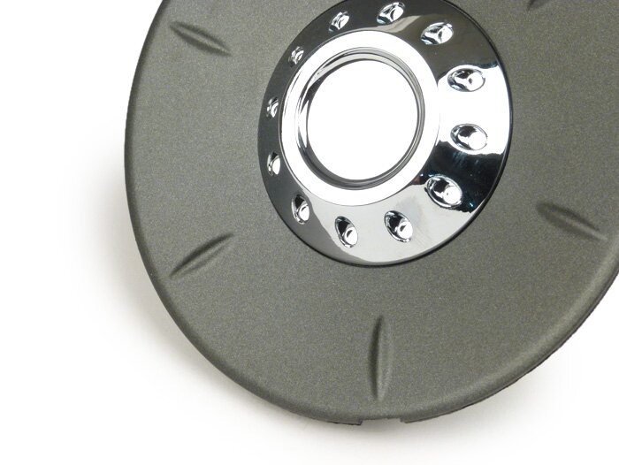 Afdekkap wielmoer / remtrommel Ø=106mm -PIAGGIO- Vespa 946 - voor - zilvergrijs mat